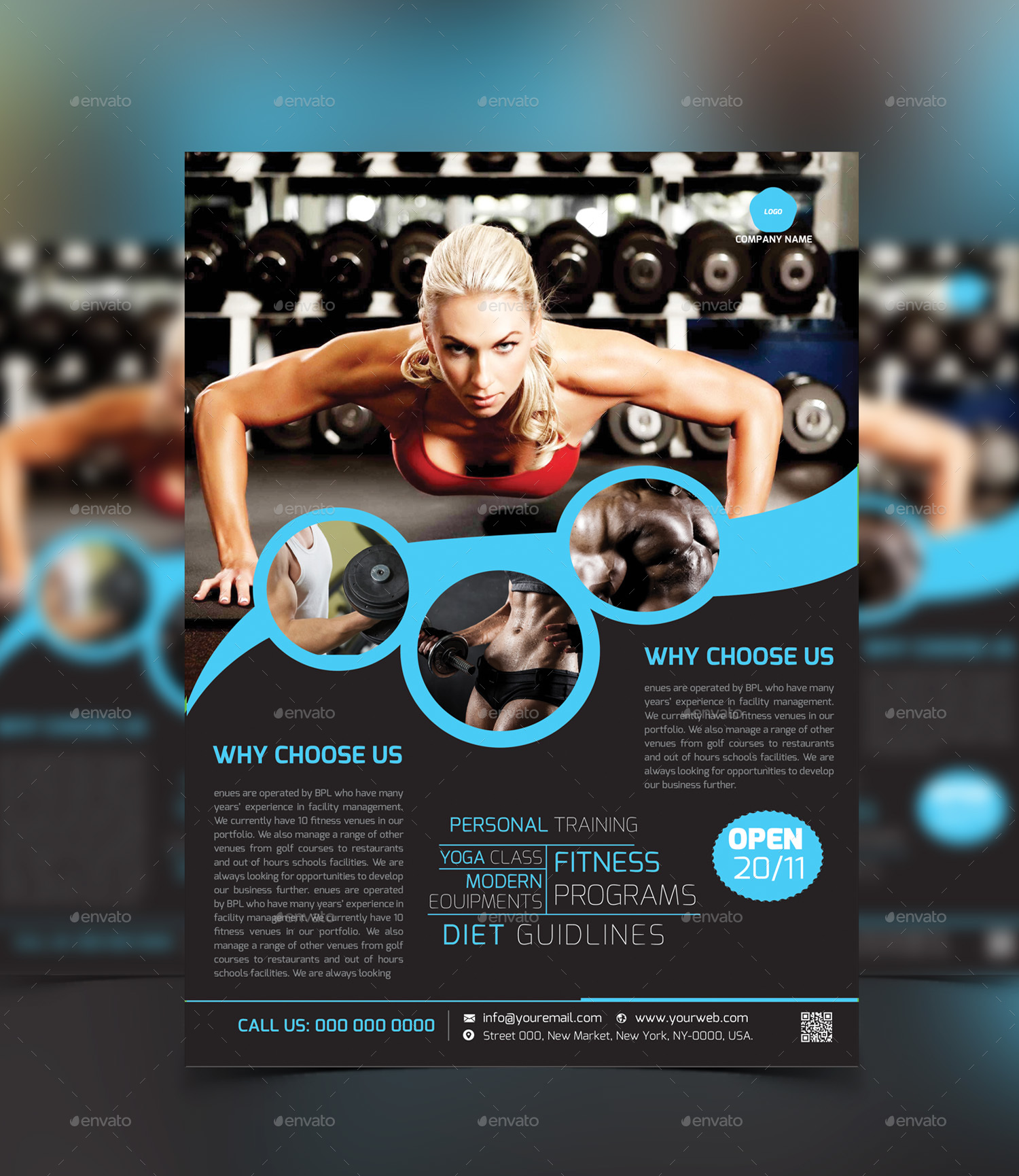 Fitness Gym Flyer Template Print Templates Graphicriver